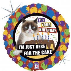 Balon urodzinowy "Grumpy Cat" - Cake Birthday - 46 cm