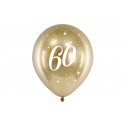 Balony Glossy - 60 lat - złote - 6 sztuk