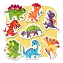 Wesołe dinozaury - Zestaw puzzli dwuelementowych, Puzzlika