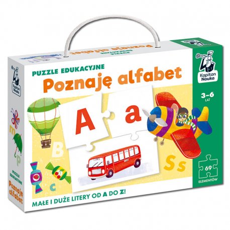 Puzzle edukacyjne, Poznaję alfabet, Kapitan Nauka