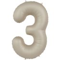 Balon Cyfra 3 - Creamy Latte - Ultra Matt - 86 cm