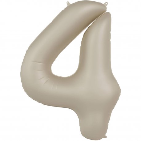 Balon Cyfra 4 - Creamy Latte - Ultra Matt - 86 cm