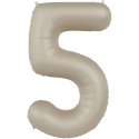 Balon Cyfra 5 - Creamy Latte - Ultra Matt - 86 cm