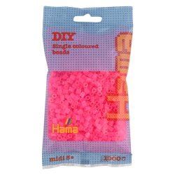 Hama 207-32 - neon różowy - 1000 koralików midi