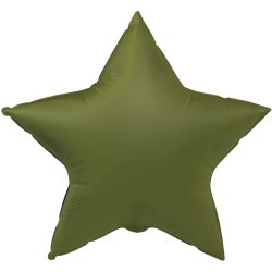 Balon foliowy gwiazda - Olive Green - Ultra Matt - 48 cm
