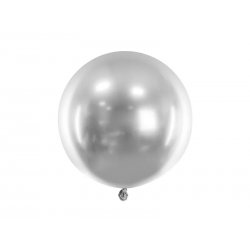 Balon kula Glossy - Srebrna - 24 cale