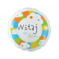 Balon na narodziny dziecka - Witaj w domu - 45 cm