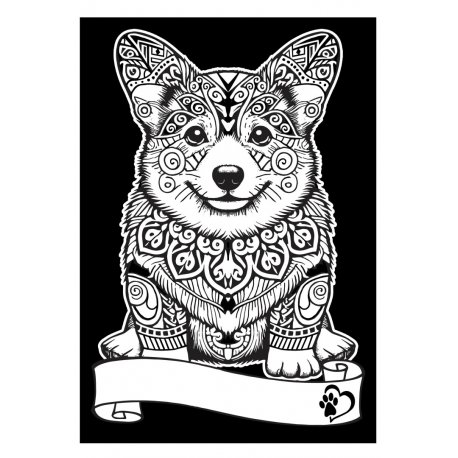 Kolorowanka welwetowa A4 - Corgi